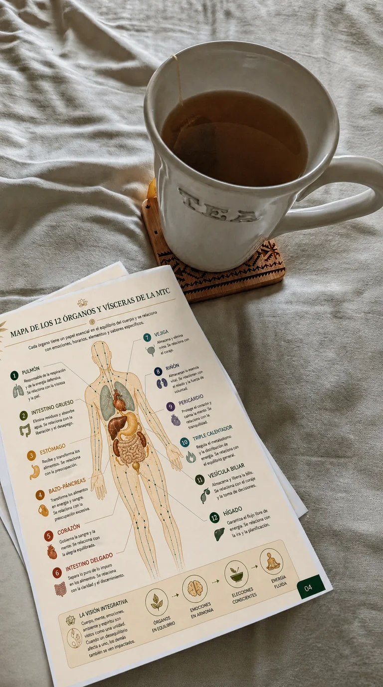Cliente consultando una página de Cuerpo Conectado con té